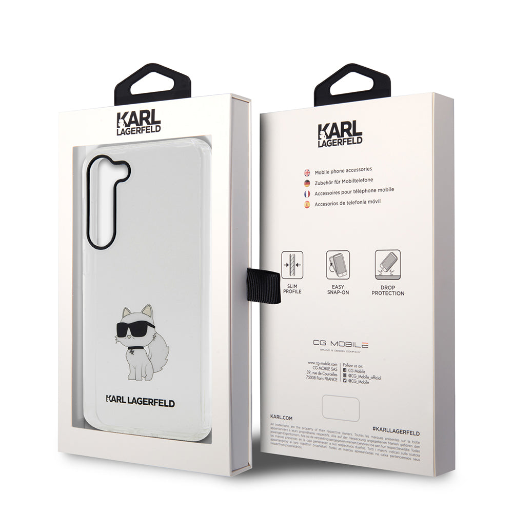 Etui til Samsung Galaxy S23+ S916, Karl Lagerfeld, Ikonik Choupette, Gennemsigtig