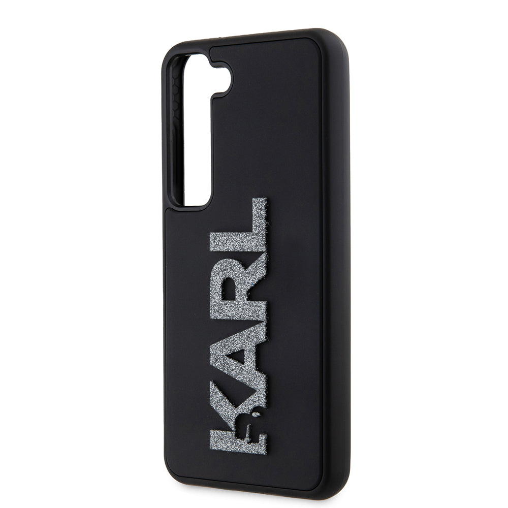 Etui til Samsung Galaxy S23 S911, Karl Lagerfeld, 3D Rubber Glitter Logo, Sort