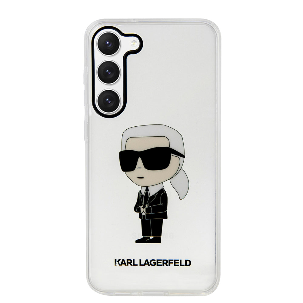 Etui til Samsung Galaxy S23 S911, Karl Lagerfeld, Ikonik Karl, Gennemsigtig