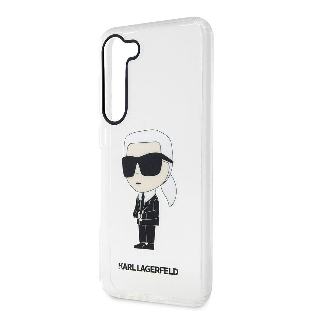 Etui til Samsung Galaxy S23 S911, Karl Lagerfeld, Ikonik Karl, Gennemsigtig