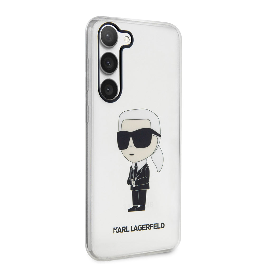 Etui til Samsung Galaxy S23 S911, Karl Lagerfeld, Ikonik Karl, Gennemsigtig
