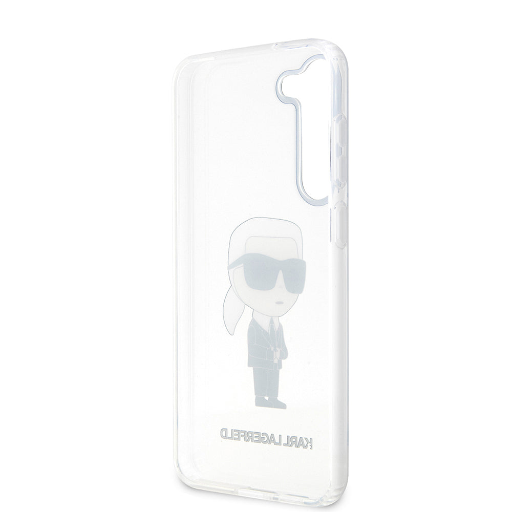 Etui til Samsung Galaxy S23 S911, Karl Lagerfeld, Ikonik Karl, Gennemsigtig
