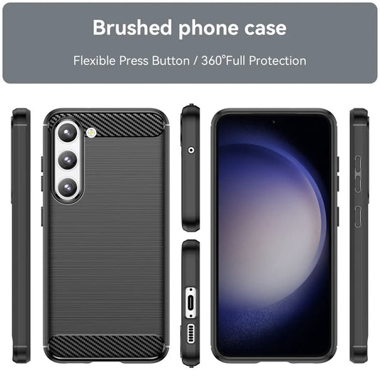 Cover til Samsung Galaxy S23 S911, Techsuit, Carbon, Sort