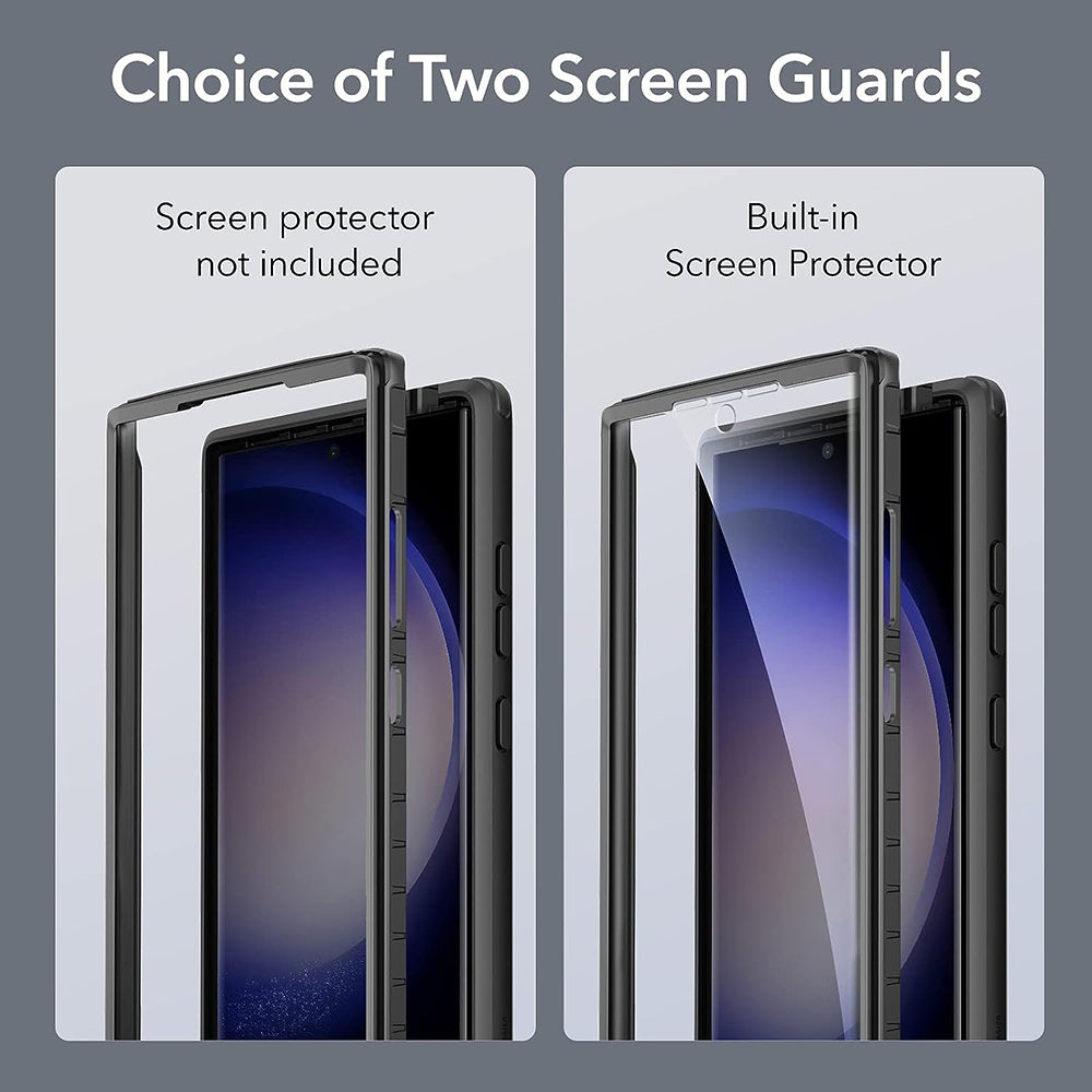 Case for Samsung Galaxy S23 Ultra S918, ESR, Shock Armor Kickstand, Black Transparent