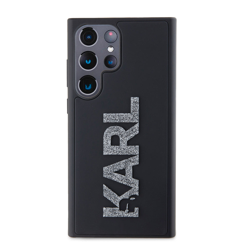 Etui til Samsung Galaxy S23 Ultra S918, Karl Lagerfeld, 3D Rubber Glitter Logo, Sort