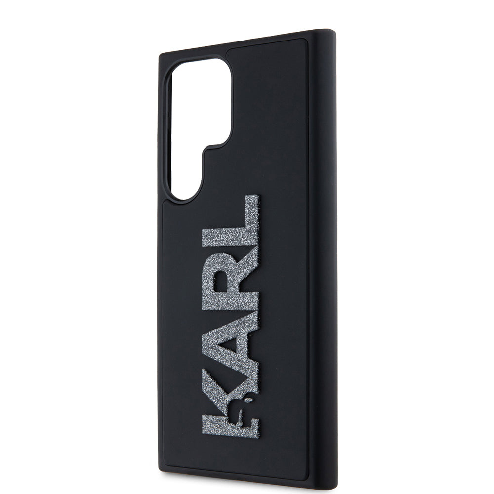 Etui til Samsung Galaxy S23 Ultra S918, Karl Lagerfeld, 3D Rubber Glitter Logo, Sort