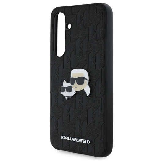 Etui til Samsung Galaxy S24 FE S721, Karl Lagerfeld, Monogram Karl & Choupette's Heads, Sort