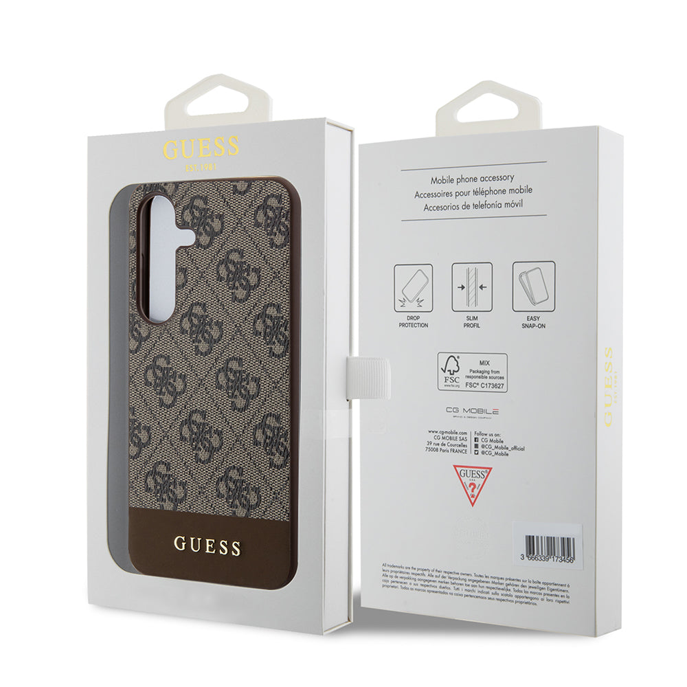 Etui til Samsung Galaxy S24+ S926, Guess, 4G Stripe, Brun