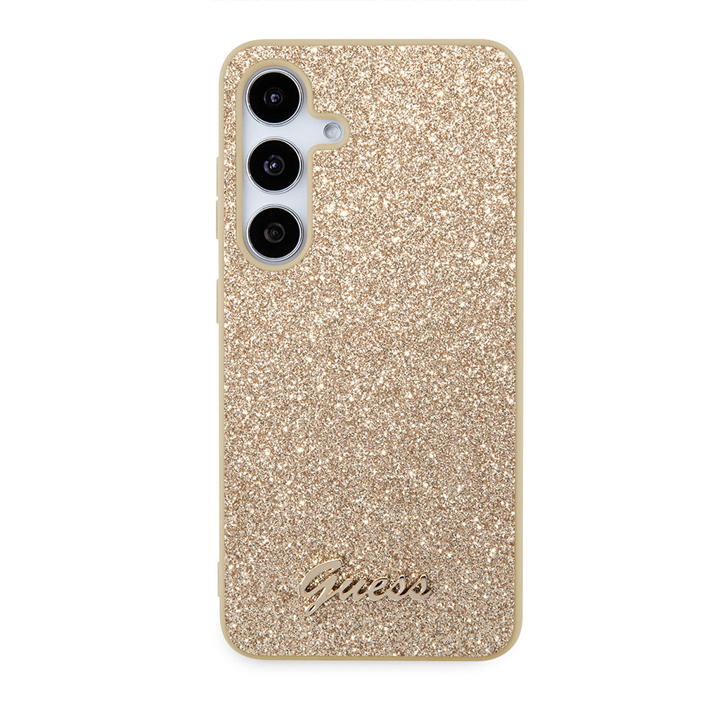 Etui til Samsung Galaxy S24+ S926, Guess, Glitter Script, Gylden