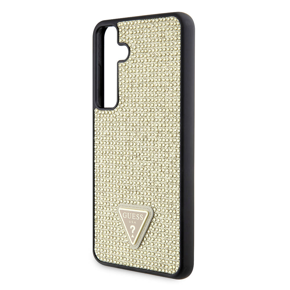 Etui til Samsung Galaxy S24+ S926, Guess, Rhinestone Triangle Logo, Gylden