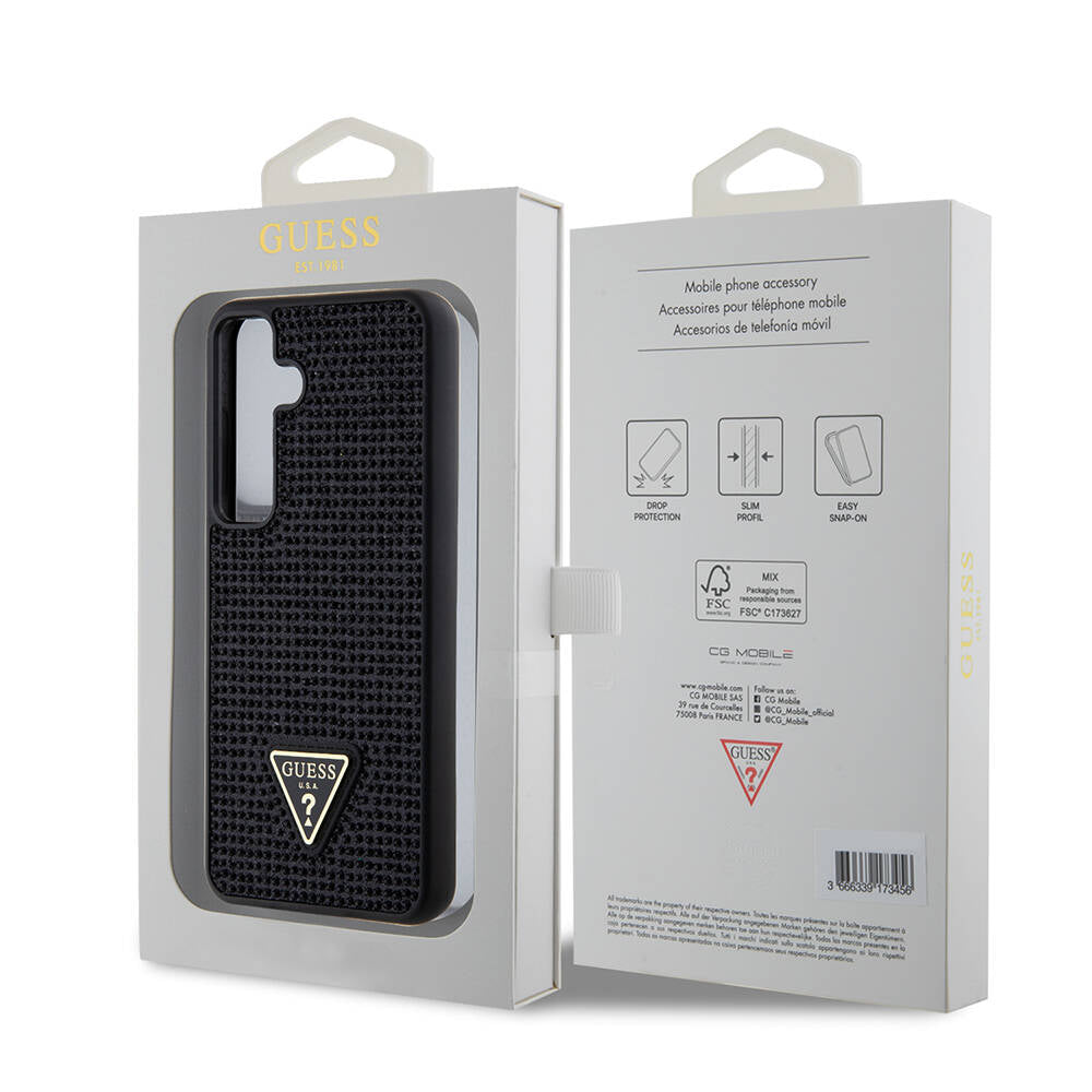 Etui til Samsung Galaxy S24+ S926, Guess, Rhinestone Triangle Logo, Sort