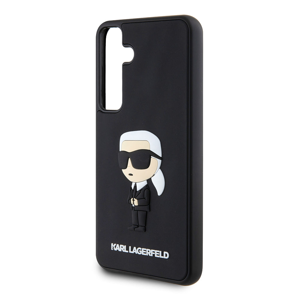 Etui til Samsung Galaxy S24+ S926, Karl Lagerfeld, 3D Rubber Ikonik Karl, Sort