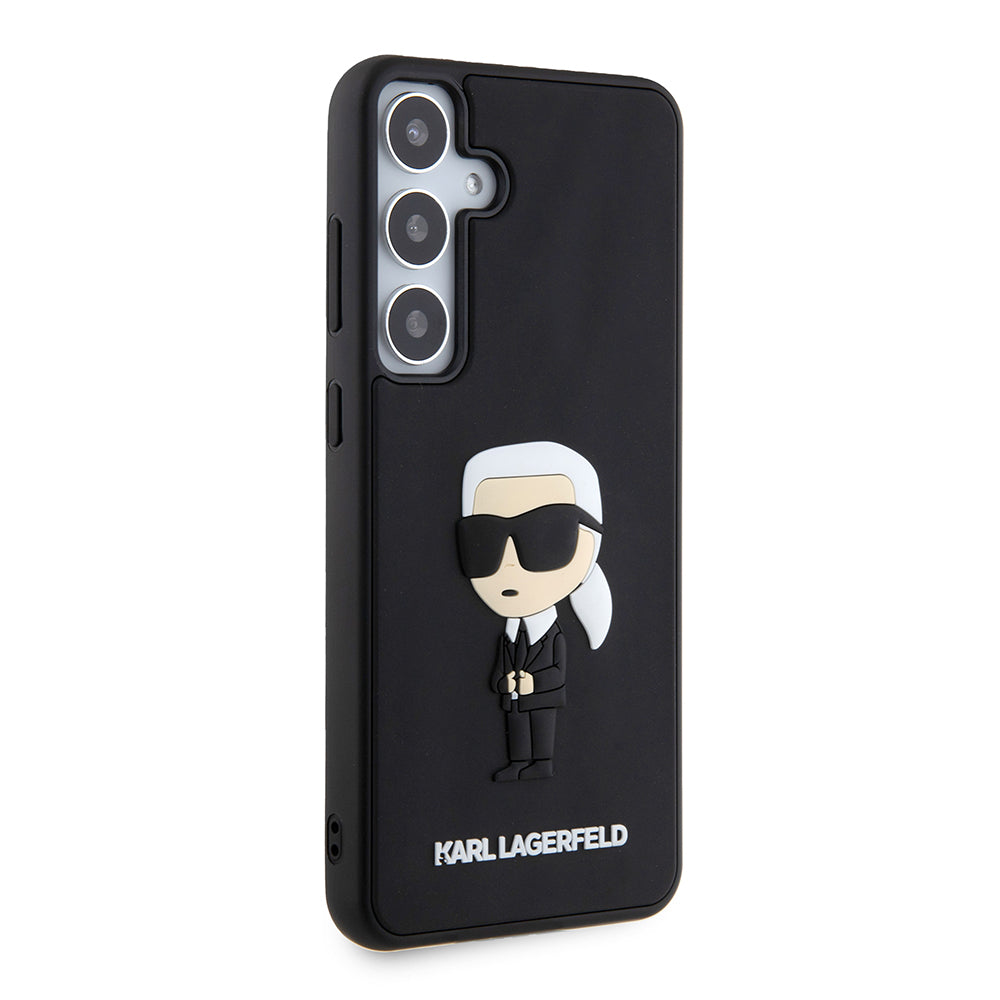 Etui til Samsung Galaxy S24+ S926, Karl Lagerfeld, 3D Rubber Ikonik Karl, Sort