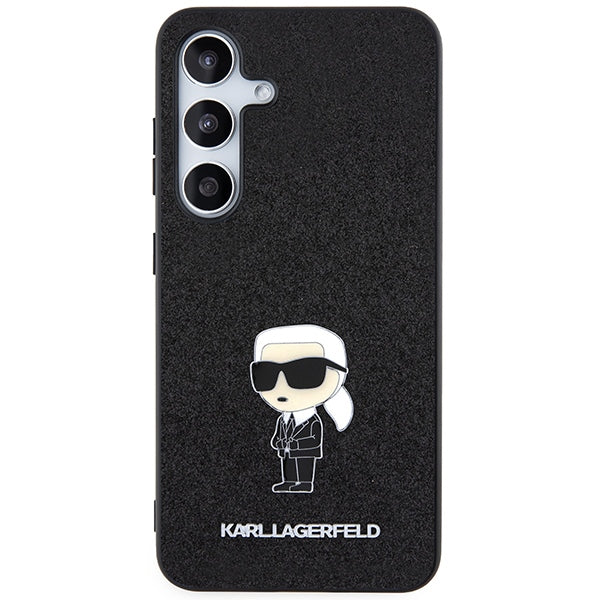 Etui til Samsung Galaxy S24+ S926, Karl Lagerfeld, Glitter Ikonik Karl Logo, Sort