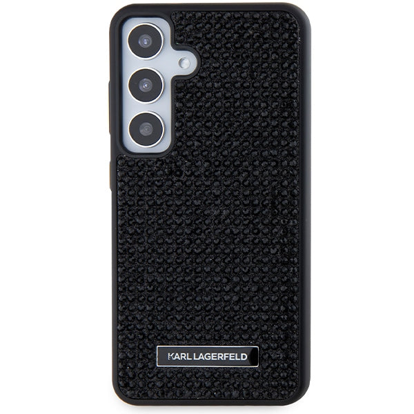 Etui til Samsung Galaxy S24+ S926, Karl Lagerfeld, Rhinestone Metal Plate, Sort