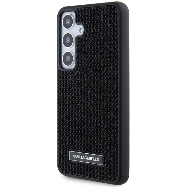 Etui til Samsung Galaxy S24+ S926, Karl Lagerfeld, Rhinestone Metal Plate, Sort