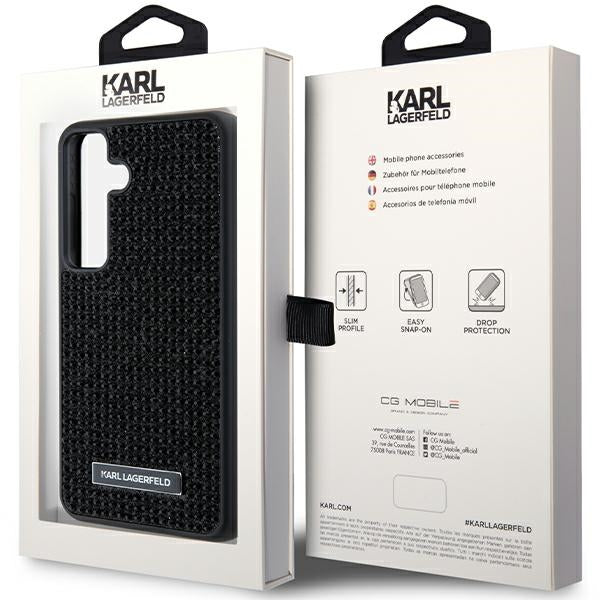 Etui til Samsung Galaxy S24+ S926, Karl Lagerfeld, Rhinestone Metal Plate, Sort