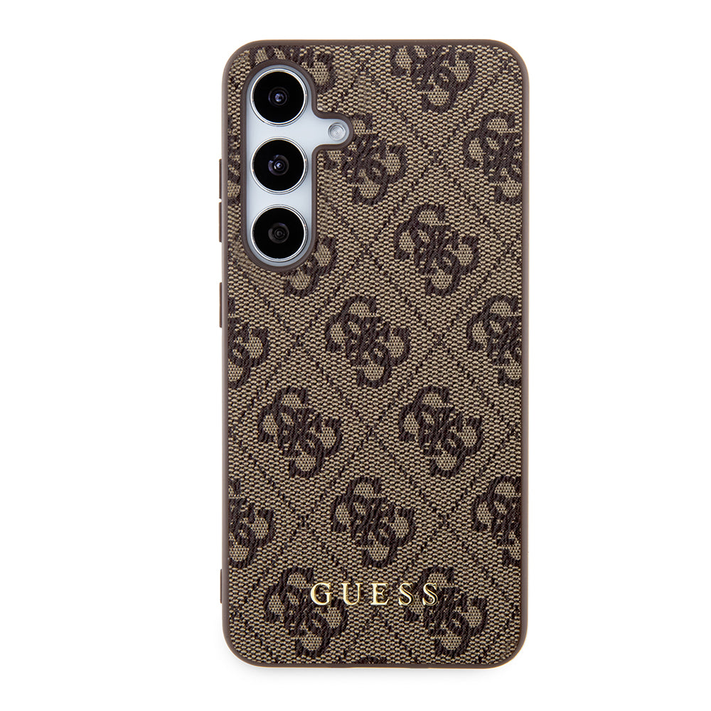 Etui til Samsung Galaxy S24 S921, Guess, 4G Metal Gold Logo, Brun