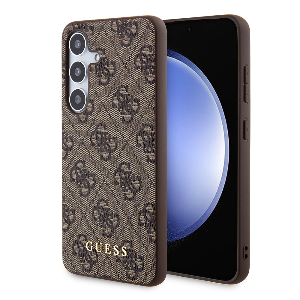 Etui til Samsung Galaxy S24 S921, Guess, 4G Metal Gold Logo, Brun
