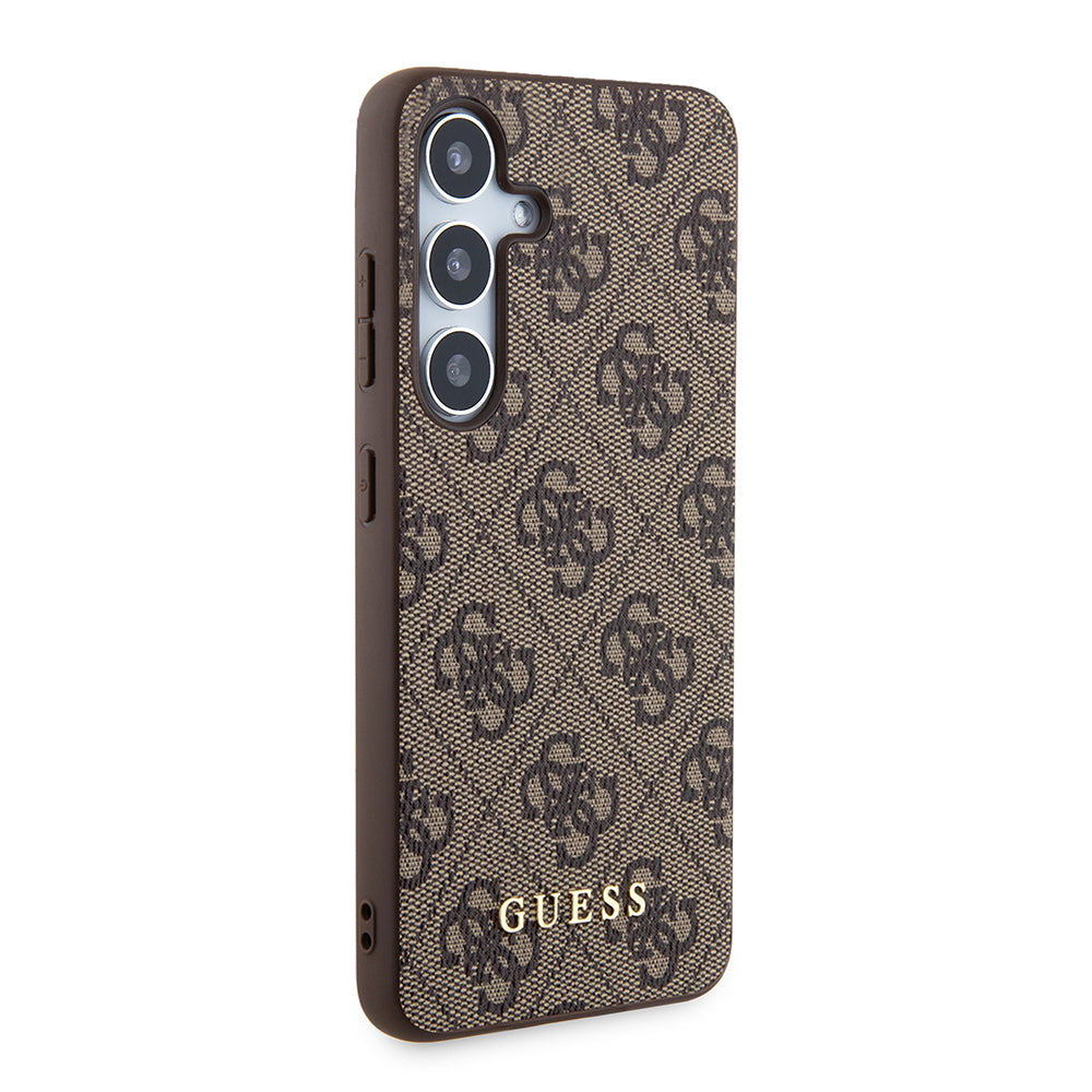 Etui til Samsung Galaxy S24 S921, Guess, 4G Metal Gold Logo, Brun
