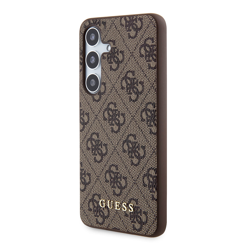 Etui til Samsung Galaxy S24 S921, Guess, 4G Metal Gold Logo, Brun