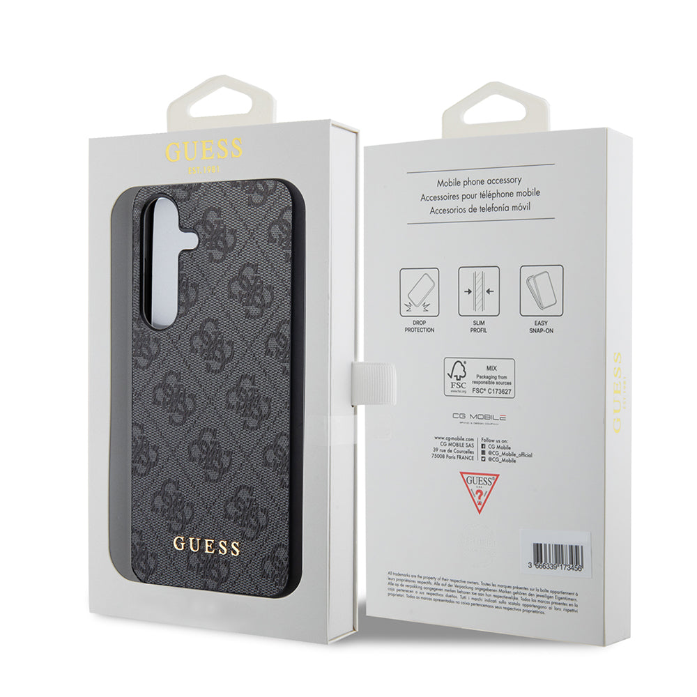 Etui til Samsung Galaxy S24 S921, Guess, 4G Metal Gold Logo, Sort