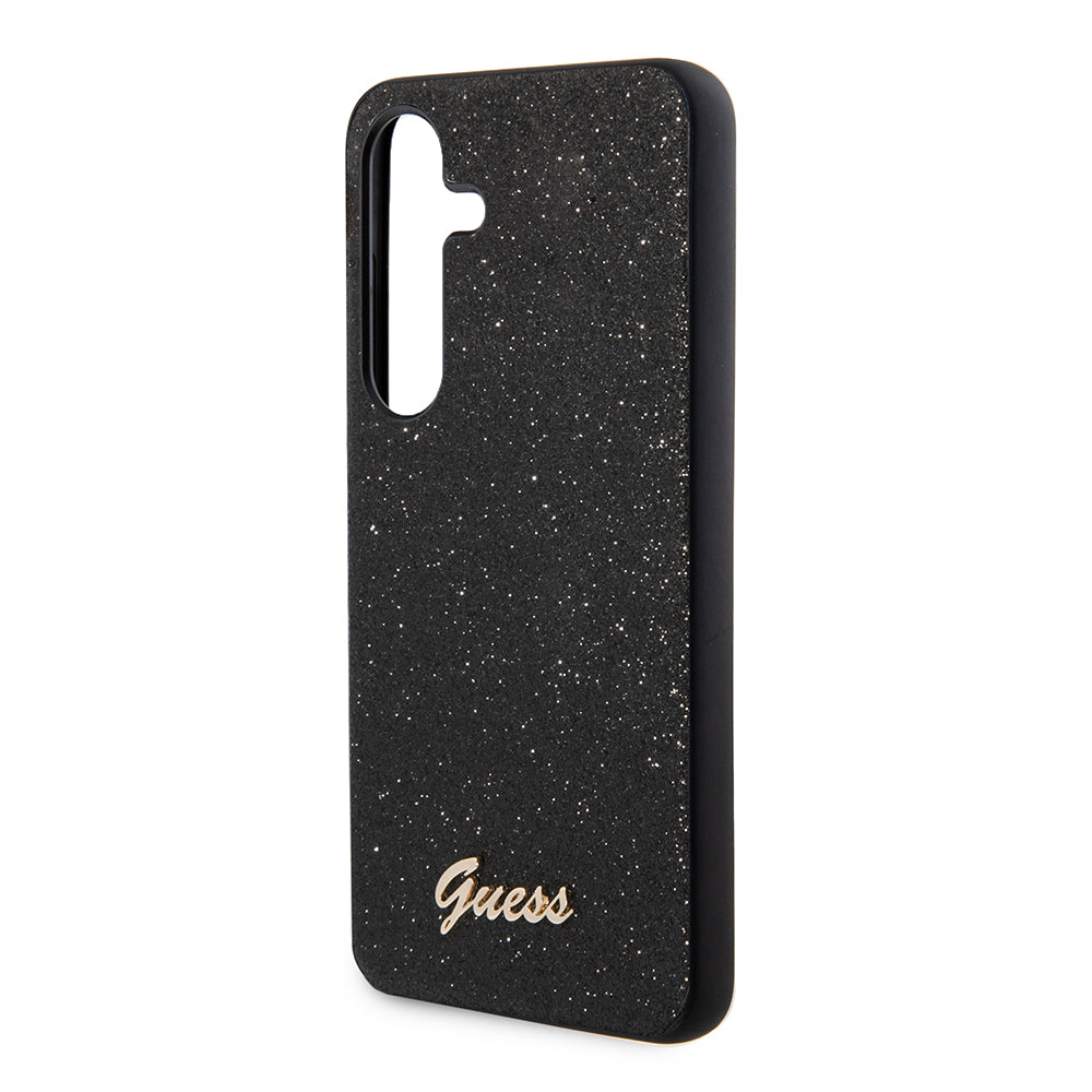 Etui til Samsung Galaxy S24 S921, Guess, Glitter Script, Sort