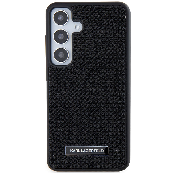 Etui til Samsung Galaxy S24 S921, Karl Lagerfeld, Rhinestone Metal Plate, Sort