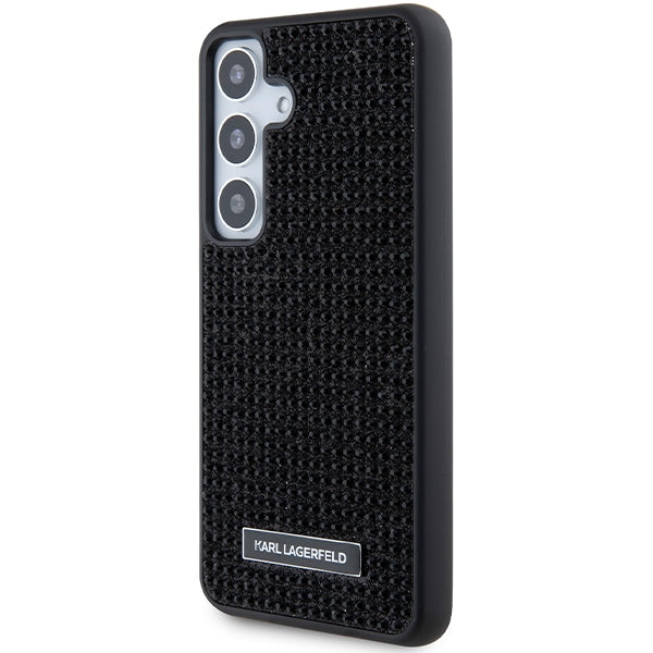 Etui til Samsung Galaxy S24 S921, Karl Lagerfeld, Rhinestone Metal Plate, Sort