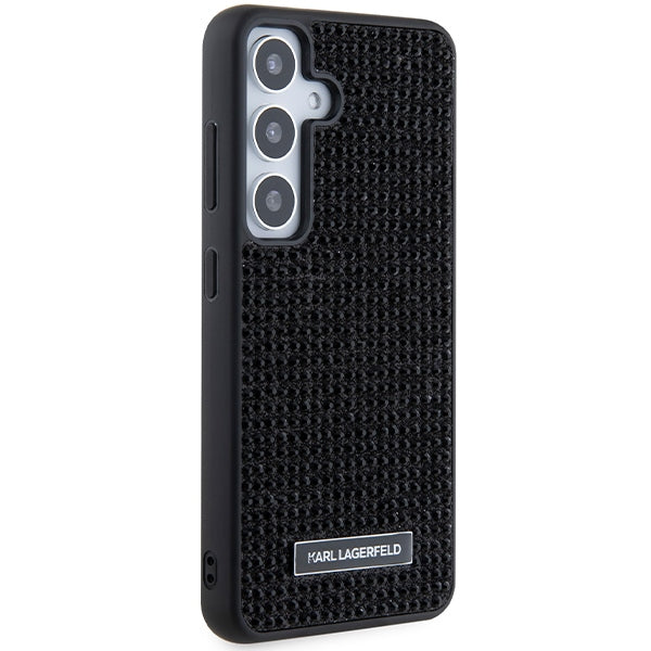Etui til Samsung Galaxy S24 S921, Karl Lagerfeld, Rhinestone Metal Plate, Sort