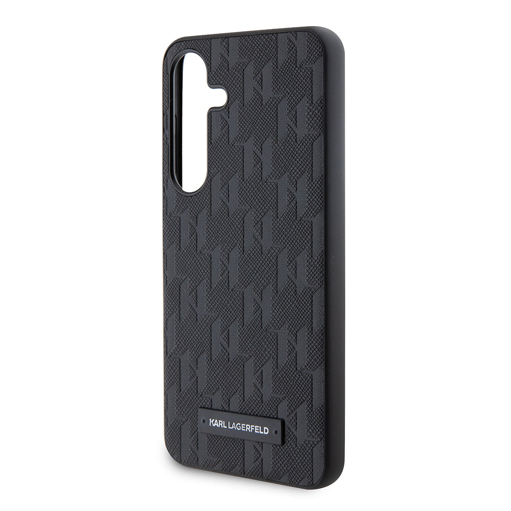 Etui til Samsung Galaxy S24 S921, Karl Lagerfeld, Saffiano Mono Metal Logo, Sort