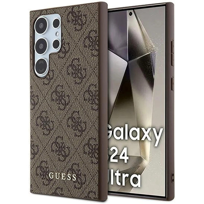 Etui til Samsung Galaxy S24 Ultra S928, Guess, 4G Metal Gold Logo, Brun