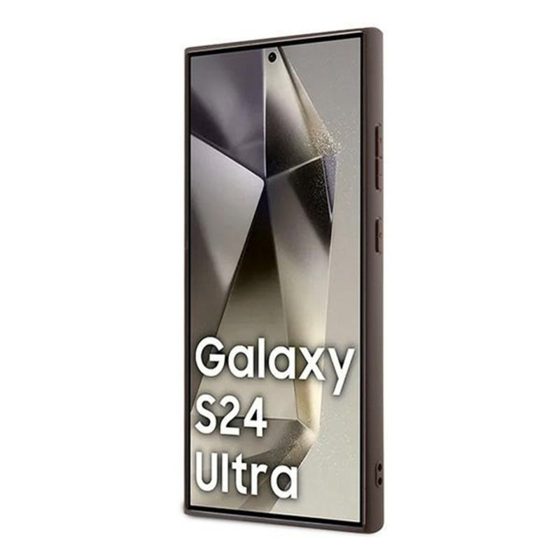 Etui til Samsung Galaxy S24 Ultra S928, Guess, 4G Metal Gold Logo, Brun