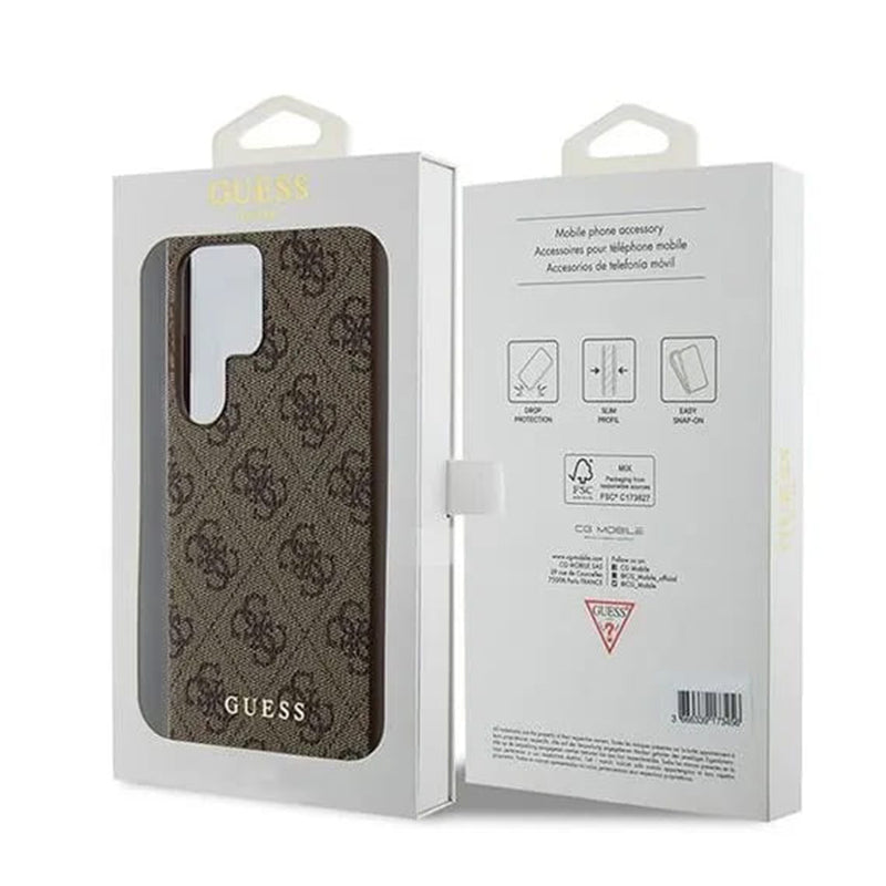 Etui til Samsung Galaxy S24 Ultra S928, Guess, 4G Metal Gold Logo, Brun