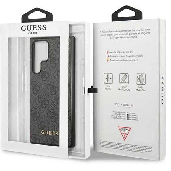 Etui til Samsung Galaxy S24 Ultra S928, Guess, 4G Metal Gold Logo, Sort