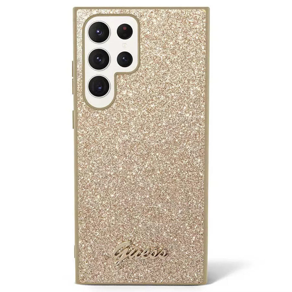 Etui til Samsung Galaxy S24 Ultra S928, Guess, Glitter Script, Guld
