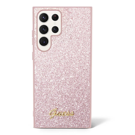 Etui til Samsung Galaxy S24 Ultra S928, Guess, Glitter Script, Pink