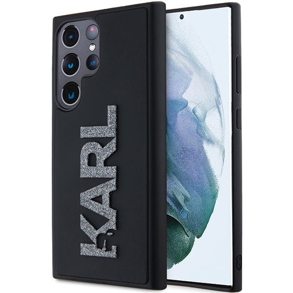 Etui til Samsung Galaxy S24 Ultra S928, Karl Lagerfeld, 3D Rubber Glitter Logo, Sort