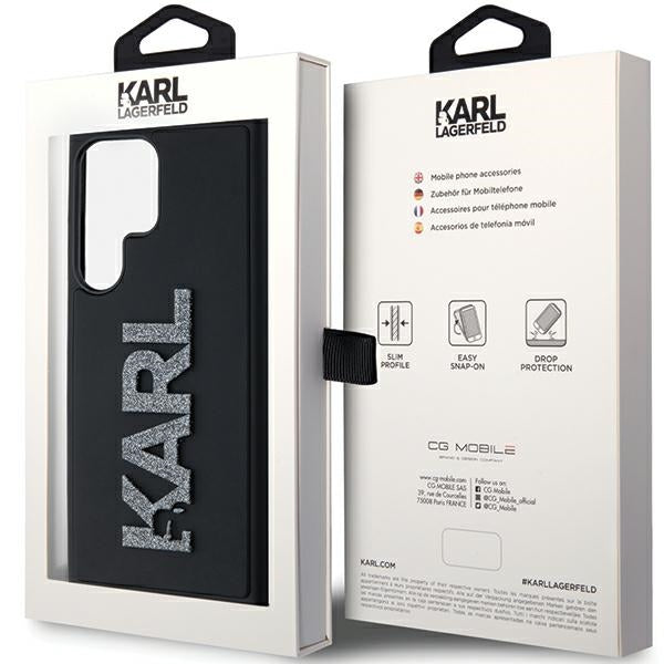 Etui til Samsung Galaxy S24 Ultra S928, Karl Lagerfeld, 3D Rubber Glitter Logo, Sort