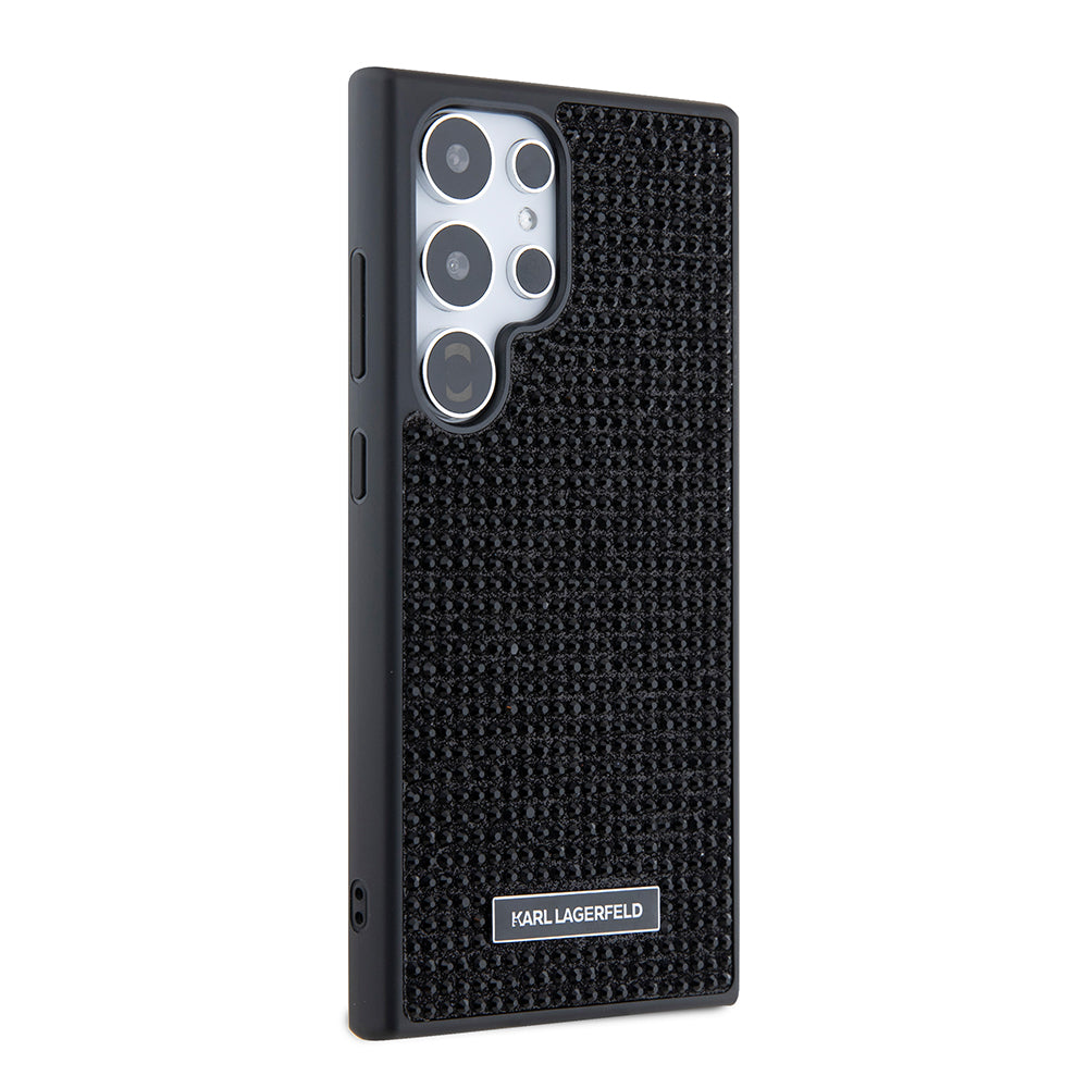 Etui til Samsung Galaxy S24 Ultra S928, Karl Lagerfeld, Rhinestone Metal Plate, Sort