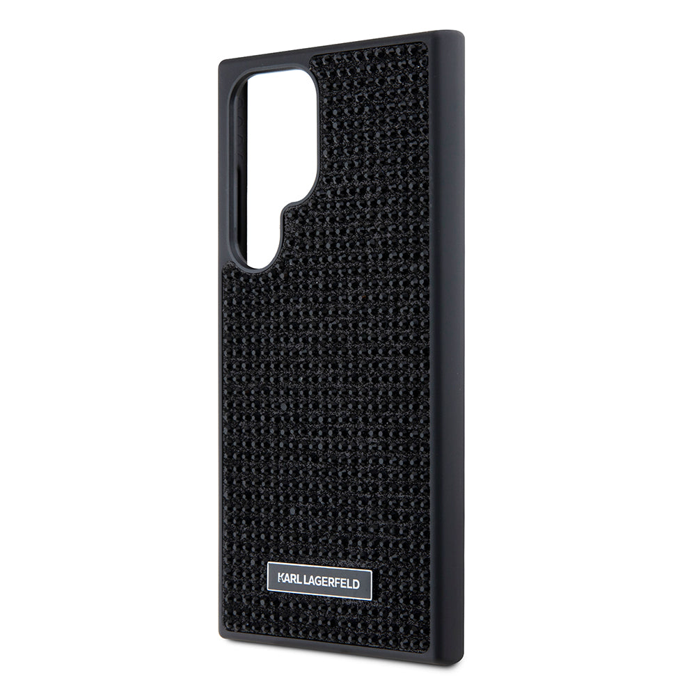Etui til Samsung Galaxy S24 Ultra S928, Karl Lagerfeld, Rhinestone Metal Plate, Sort