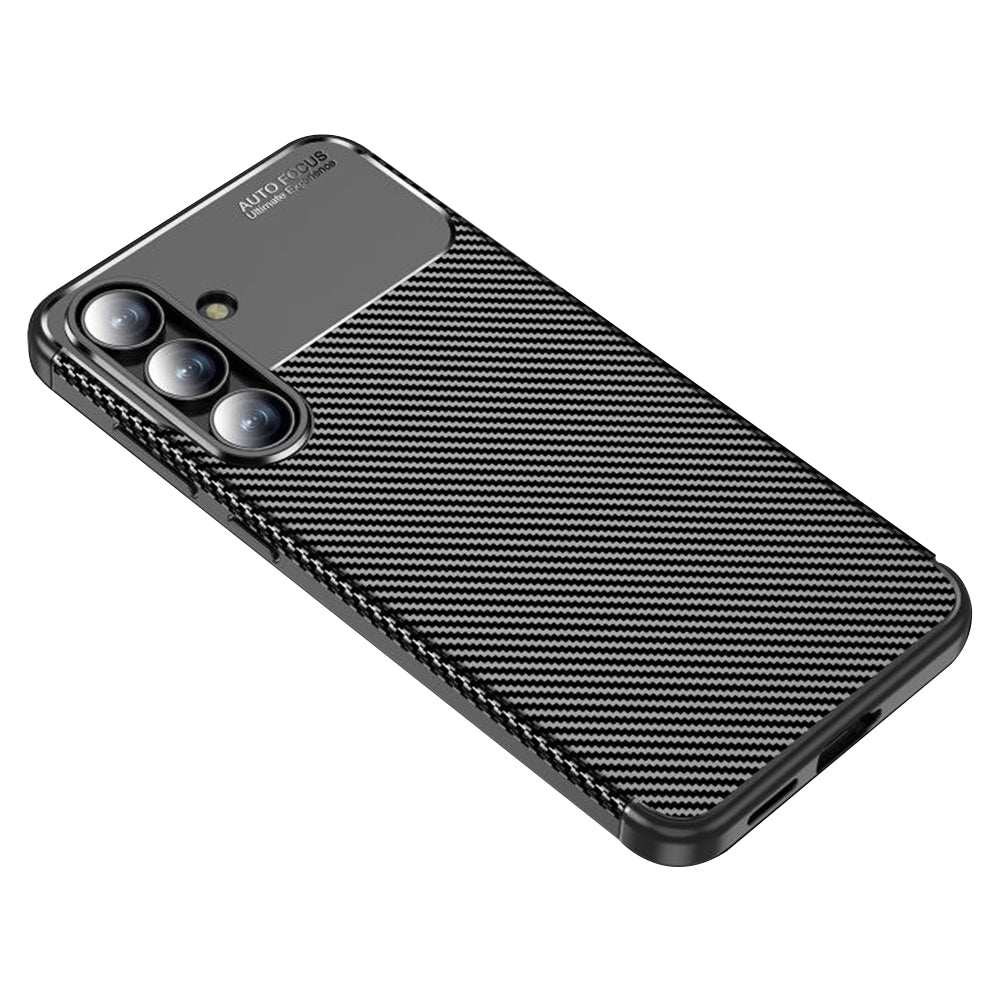 Cover til Samsung Galaxy S25 FE, Techsuit, CarbonFiber, Sort