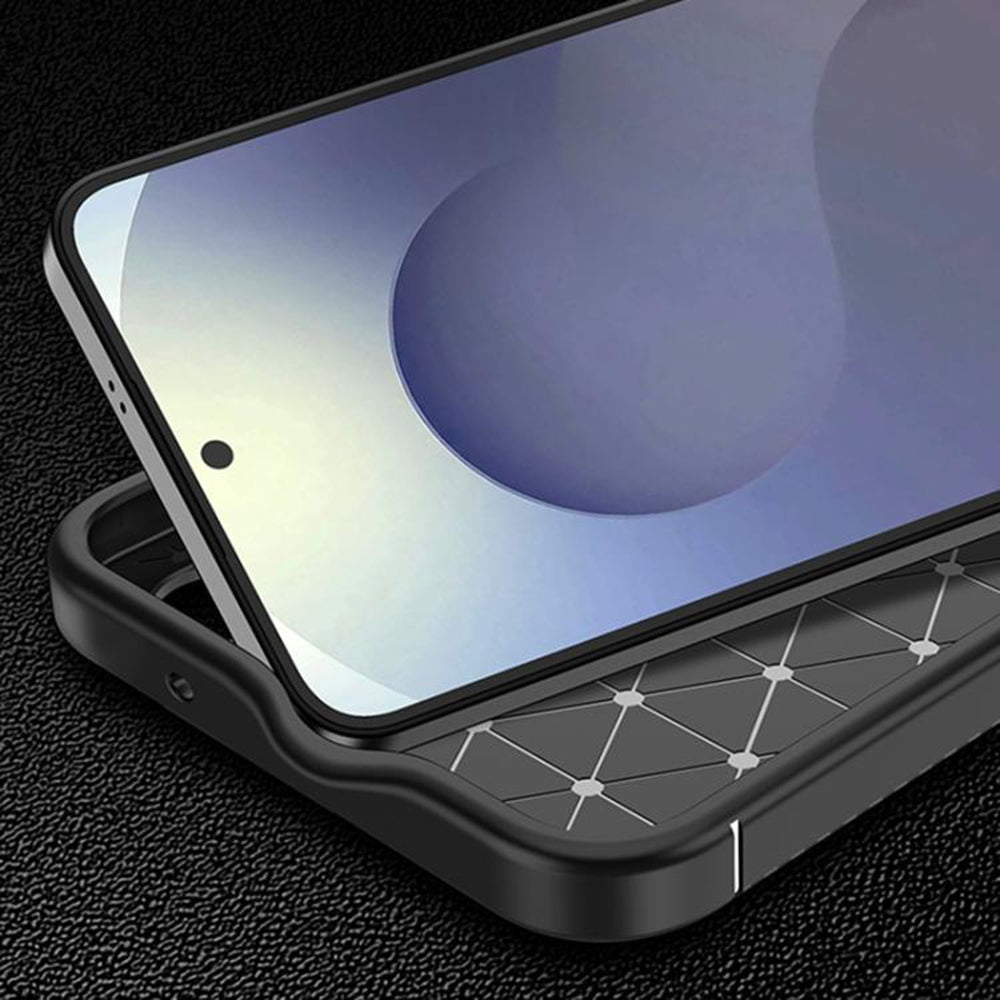 Cover til Samsung Galaxy S25 FE, Techsuit, CarbonFiber, Sort
