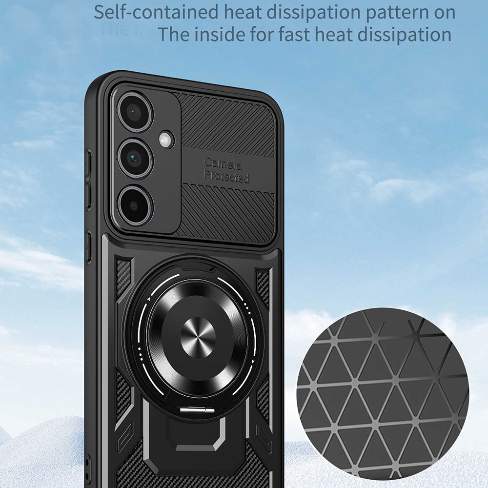 Cover til Samsung Galaxy S25 FE, Techsuit, RuggedCam, Sort