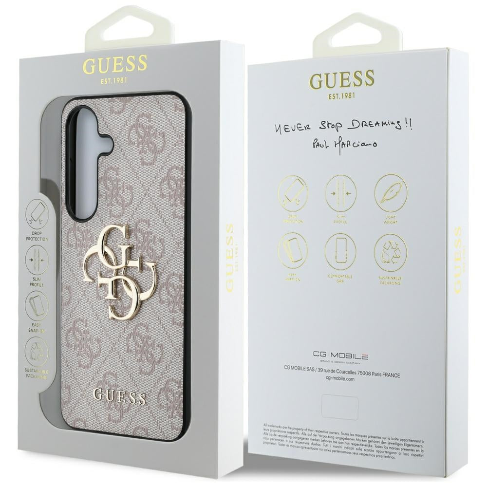 Etui til Samsung Galaxy S25+ S936, Guess, 4G Big Logo, Pink