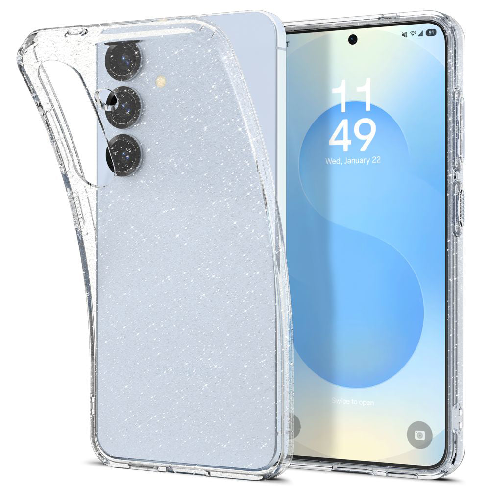 Etui til Samsung Galaxy S25+ S936, Spigen, Liquid Crystal Glitter, Gennemsigtig