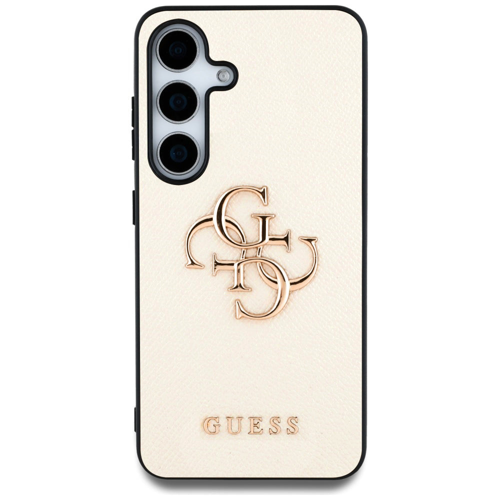 Etui til Samsung Galaxy S25 S931, Guess, 4G Grained Big and Classic Logo, Beige