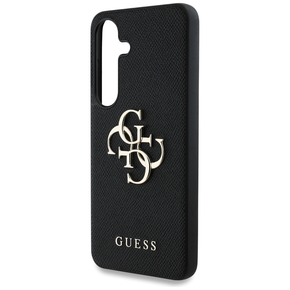 Etui til Samsung Galaxy S25 S931, Guess, 4G Grained Big and Classic Logo, Sort
