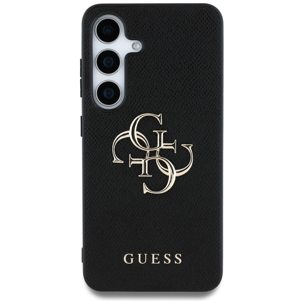 Etui til Samsung Galaxy S25 S931, Guess, 4G Grained Big and Classic Logo, Sort
