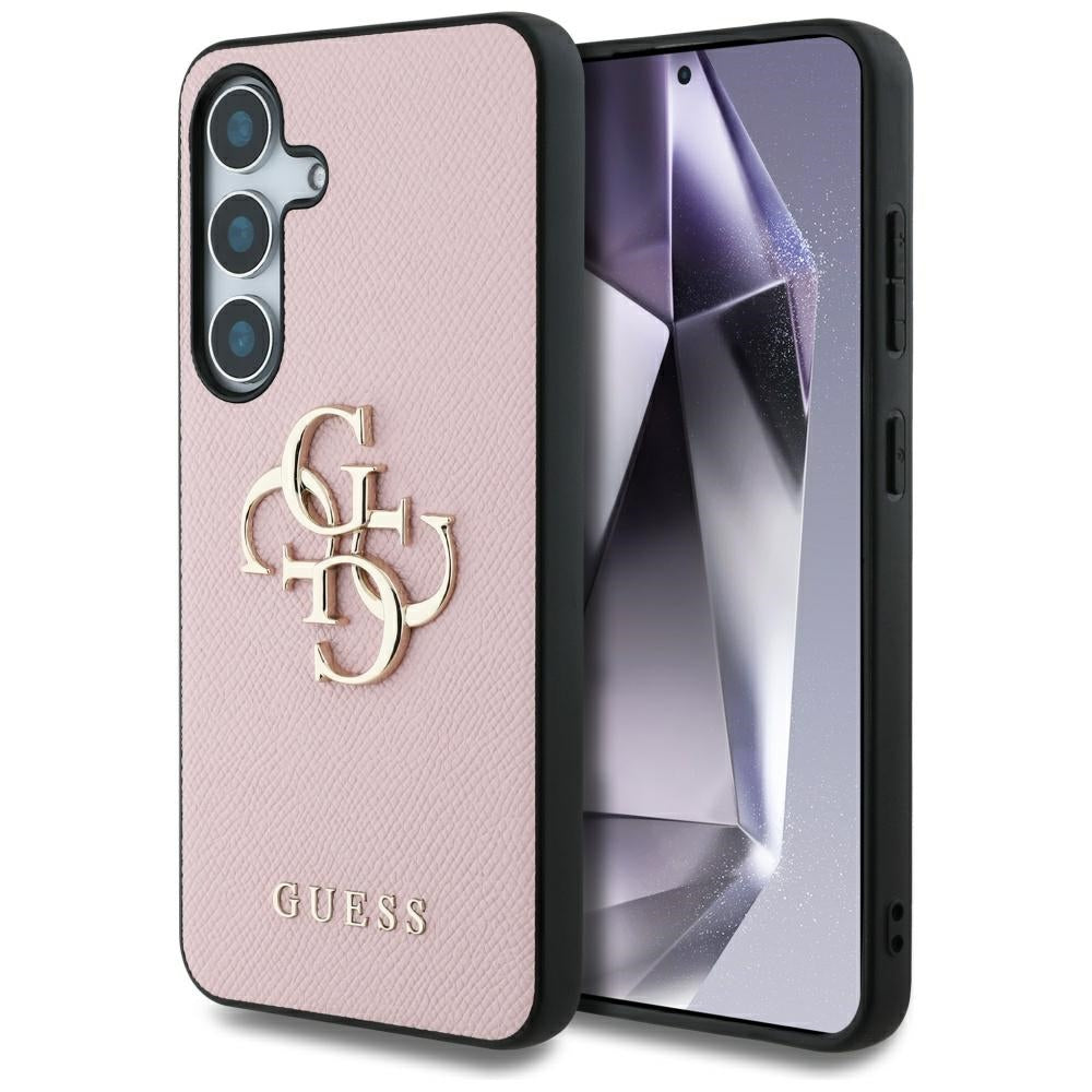 Etui til Samsung Galaxy S25 S931, Guess, 4G Grained Big and Classic Logo, Pink